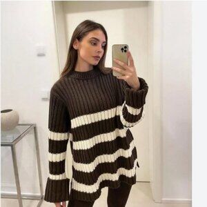 ZARA STRIPED KNIT SWEATER NWT
